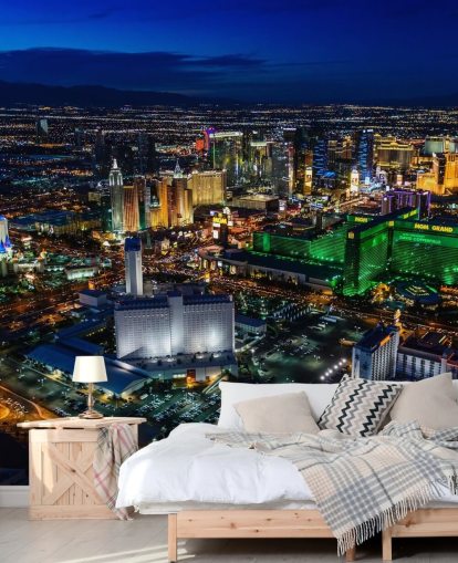 las vegas verlicht's nachts muurschildering las vegas verlicht's nachts muurschildering
