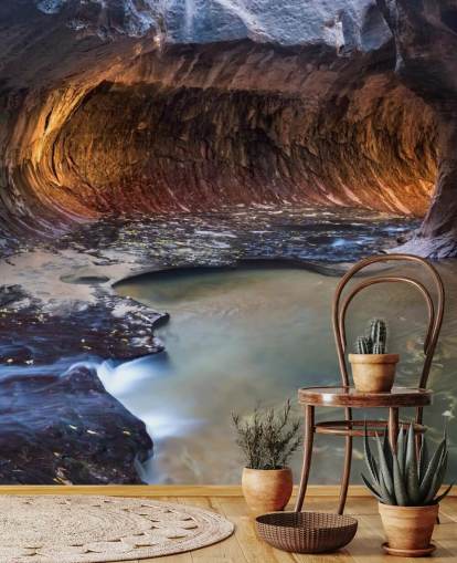beleuchtete Höhle im Zion Nationalpark Tapete