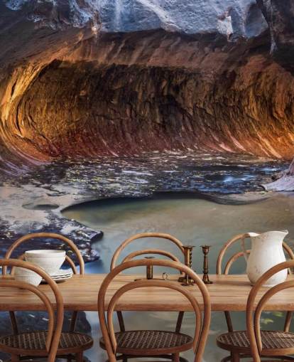 grotte éclairée dans le parc national de Zion fond d'écran