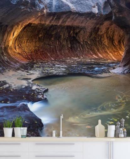 beleuchtete Höhle im Zion Nationalpark Tapete