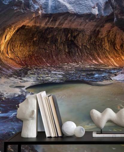 carta da parati illuminata grotta nel parco nazionale di zion