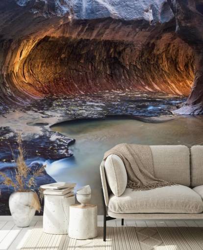 upplyst grotta i zion nationalpark tapeter