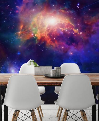 blå och lila anpassningsbar rymdtapet väggmålning som heter Space for Children's Bedroom