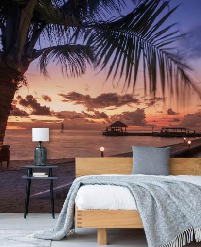 Lugn Maldiverna Sunset Foto Bakgrund Lugn Maldiverna Sunset Foto Bakgrund