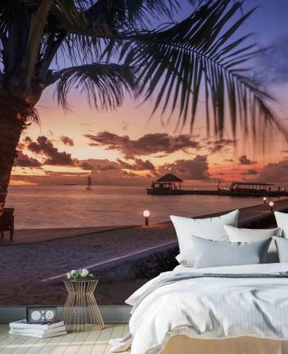 Fredelig Maldiverne Sunset Photo Wallpaper