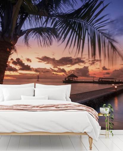 Fredelig Maldivene Sunset Photo Bakgrunn Fredelig Maldivene Sunset Photo Bakgrunn