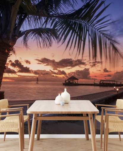 Fredelig Maldivene Sunset Photo Bakgrunn