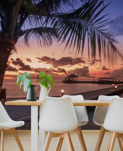 Lugn Maldiverna Sunset Foto Bakgrund Lugn Maldiverna Sunset Foto Bakgrund
