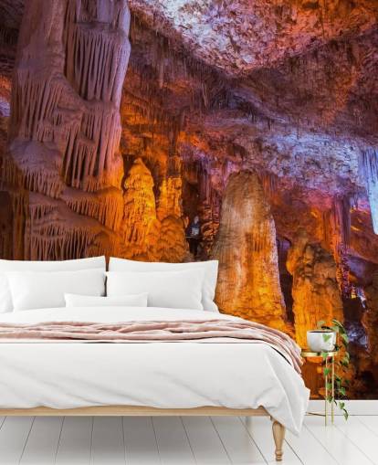 Carta da parati con stalattite nella grotta