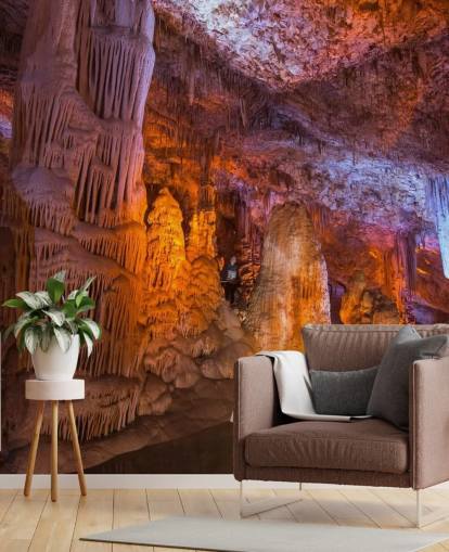 Carta da parati con stalattite nella grotta