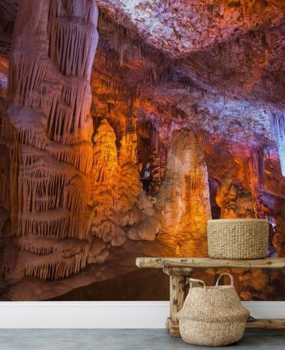 Stalaktit in der Höhle Tapete