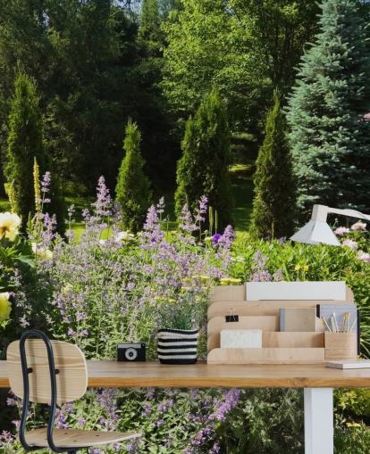 Charmerende British Garden i sommertid vægmaleri 