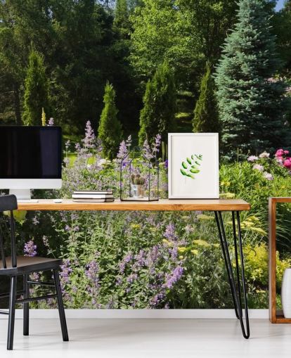 Charming British Garden in Summertime Mural 