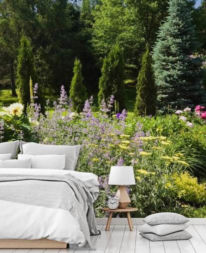 Charming British Garden in Summertime Mural 