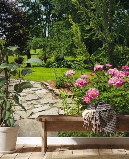 Decorazione murale con giardino di rose Decorazione murale con giardino di rose