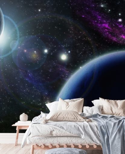 Two Blue Planets Behang