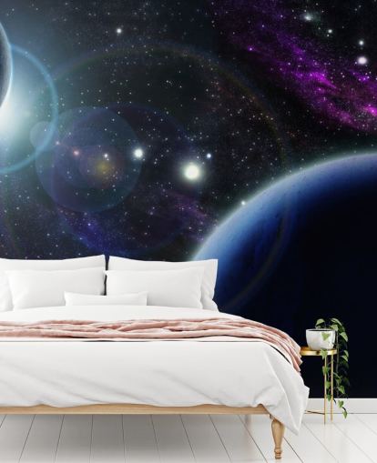 Papel de parede de dois planetas azuis Papel de parede de dois planetas azuis