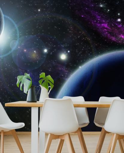 Fondo de pantalla de dos planetas azules