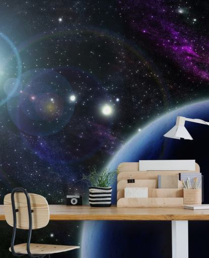 Two Blue Planets Behang