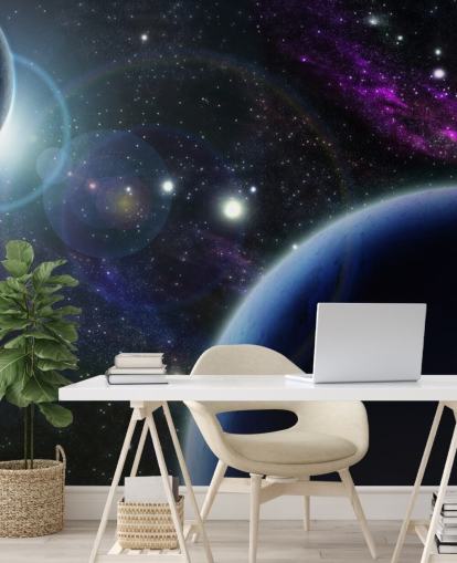 Papel de parede de dois planetas azuis