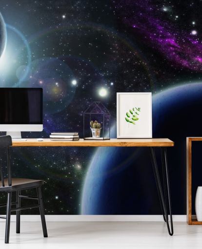 Zwei blaue Planeten Wallpaper