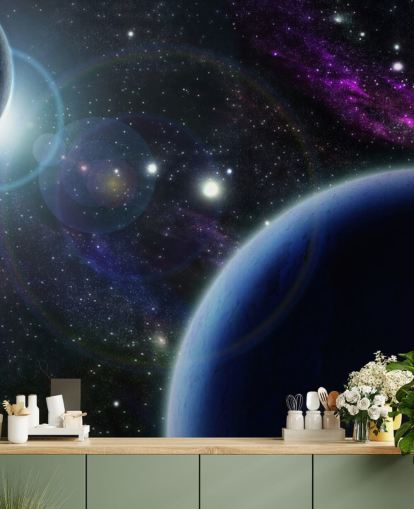 Zwei blaue Planeten Wallpaper