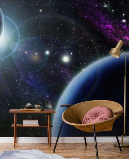 Zwei blaue Planeten Wallpaper