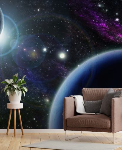 Kaksi sinistä planeettaa taustakuva Kaksi sinistä planeettaa taustakuva