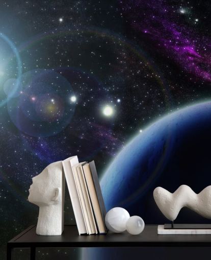 Zwei blaue Planeten Wallpaper