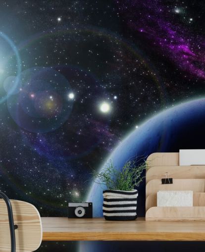 Zwei blaue Planeten Wallpaper