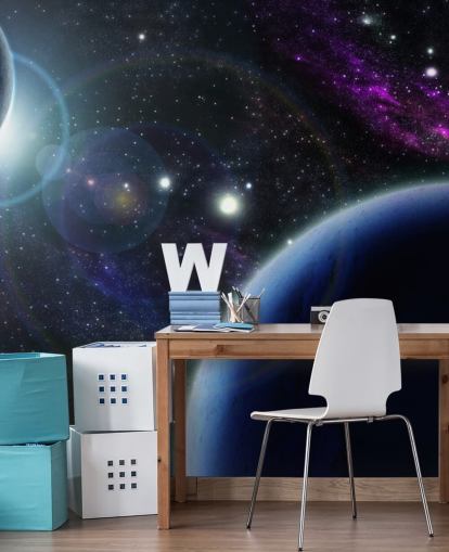 Zwei blaue Planeten Wallpaper