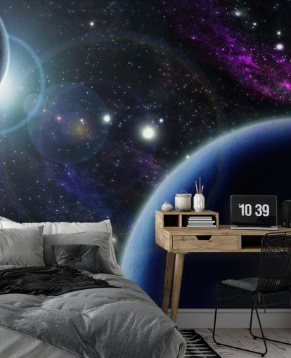 Papel de parede de dois planetas azuis