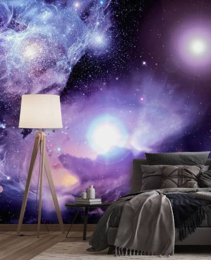 Wandbild „Fantasy Space Nebula“ für Decken und Kinderzimmer, lila, individuell gestaltbar Wandbild „Fantasy Space Nebula“ für Decken und Kinderzimmer, lila, individuell gestaltbar