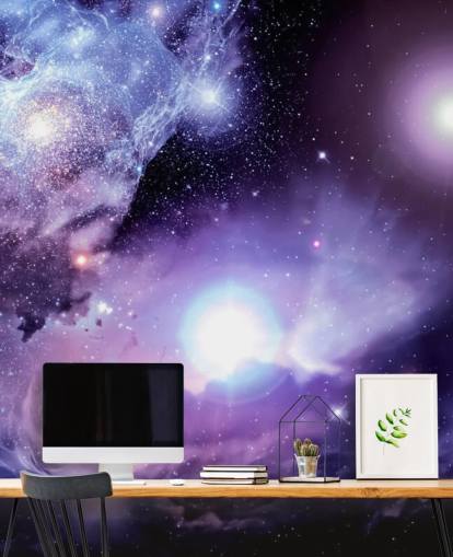 Wandbild „Fantasy Space Nebula“ für Decken und Kinderzimmer, lila, individuell gestaltbar Wandbild „Fantasy Space Nebula“ für Decken und Kinderzimmer, lila, individuell gestaltbar