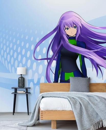 purple haired anime girl wallpaper