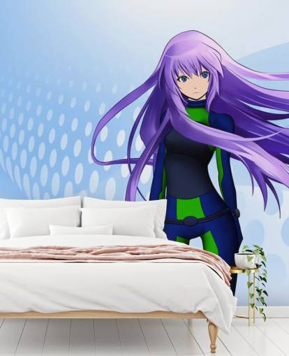 lilla hår anime pige tapet
