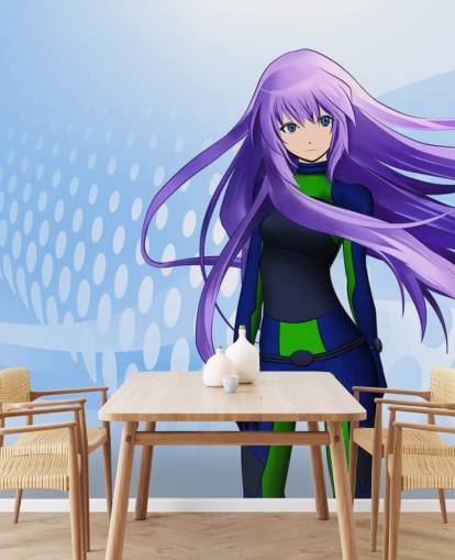 purple haired anime girl wallpaper