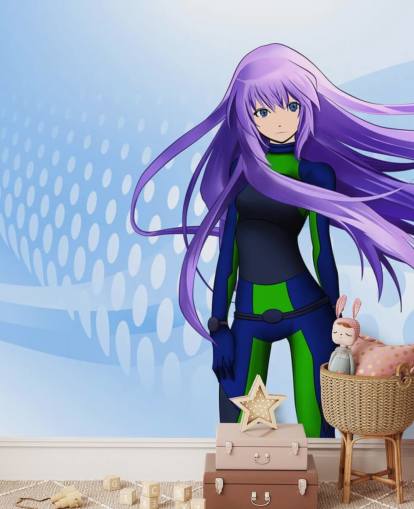 fondo de pantalla de pelo púrpura chica anime