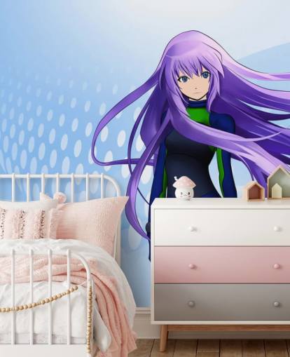 papel de parede anime girl de cabelos roxos papel de parede anime girl de cabelos roxos