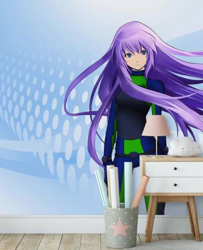 papel de parede anime girl de cabelos roxos papel de parede anime girl de cabelos roxos