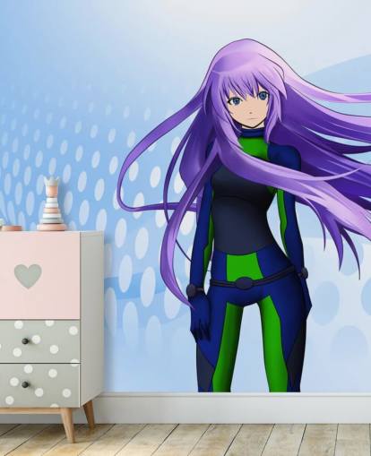 lilla hår anime pige tapet lilla hår anime pige tapet