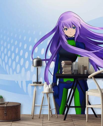 purple haired anime meisje behang purple haired anime meisje behang