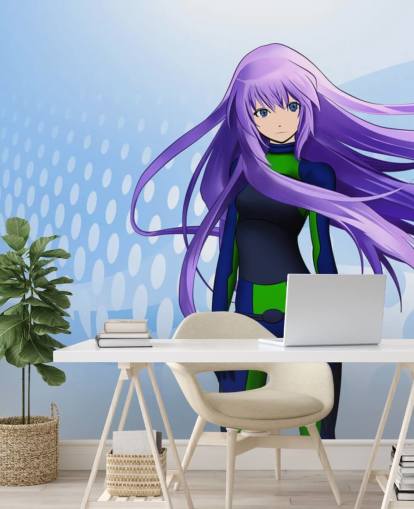 lilla hår anime pige tapet