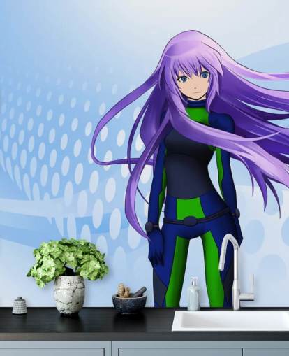 purple haired anime girl wallpaper purple haired anime girl wallpaper