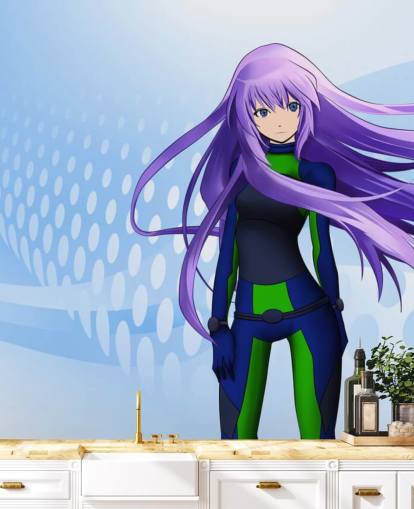 fondo de pantalla de pelo púrpura chica anime