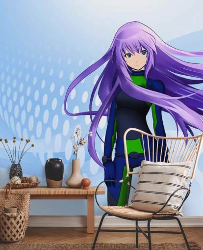 purple haired anime girl wallpaper