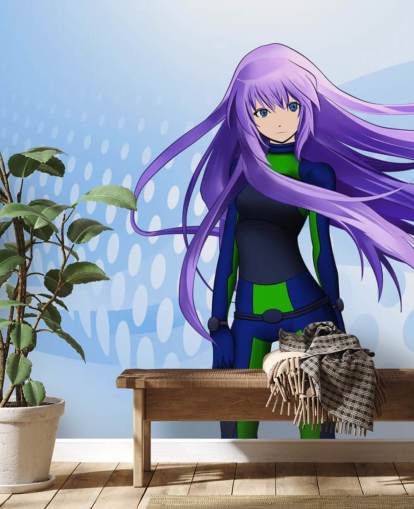 lilla hår anime pige tapet