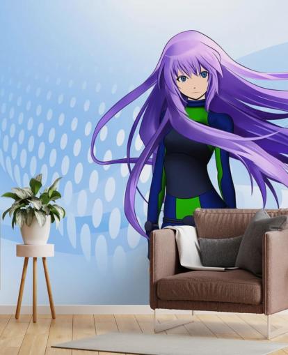 purple haired anime girl wallpaper