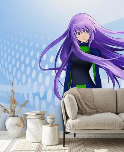 purple haired anime girl wallpaper