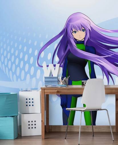 purple haired anime meisje behang purple haired anime meisje behang